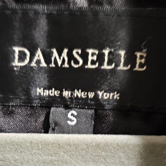 Damselle Metallic Lambs Leather Minimalist Jacket, Small, Zip Close, Collar SOFT - Picture 9 of 12